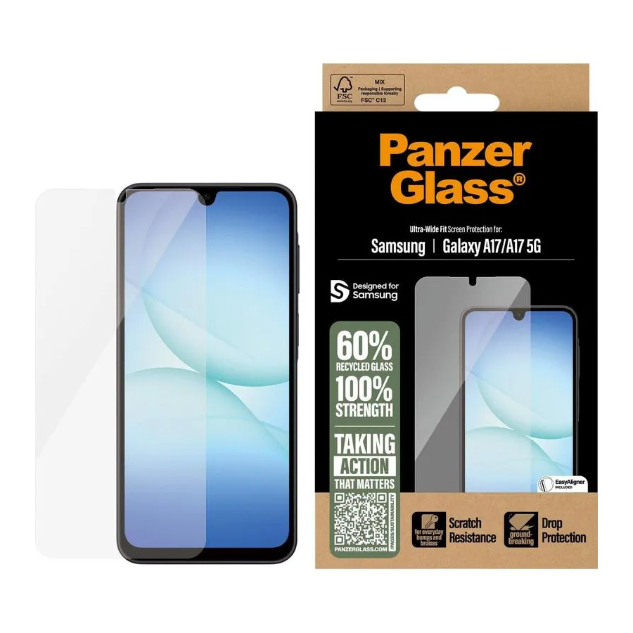 Szkło hartowane PanzerGlass Ultra-Wide Fit + EasyAligner do Samsung Galaxy A17/ A17 5G przezroczyste